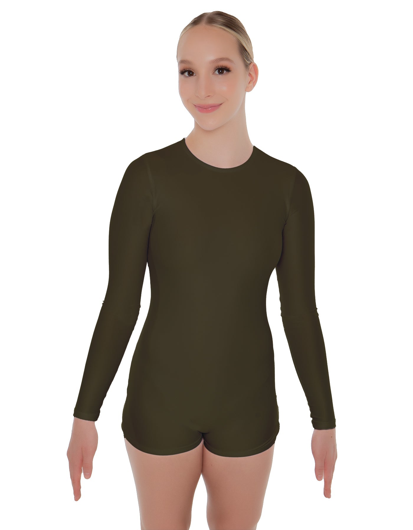 Solid Lycra LS Open Back Biketard