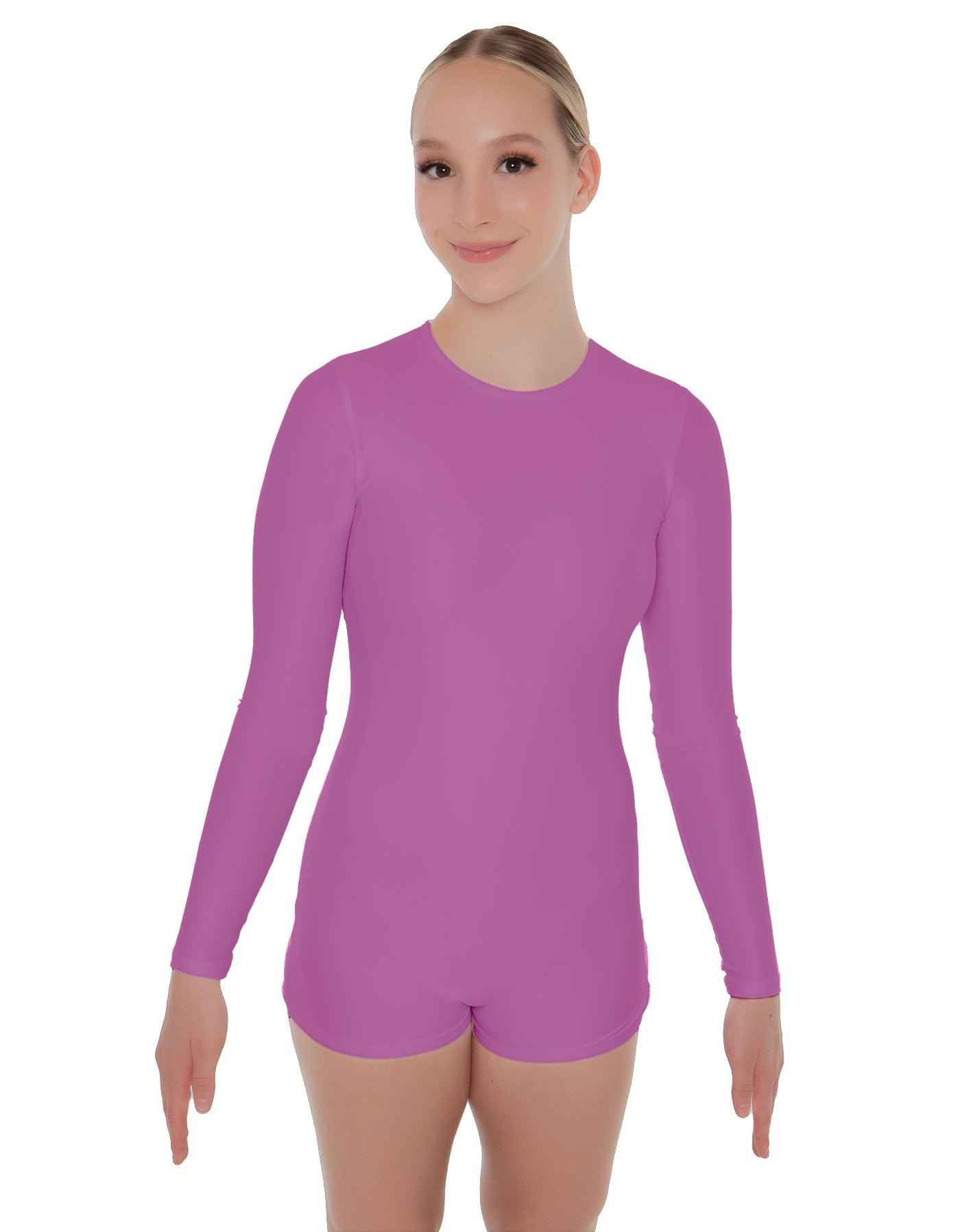 Solid Lycra LS Open Back Biketard
