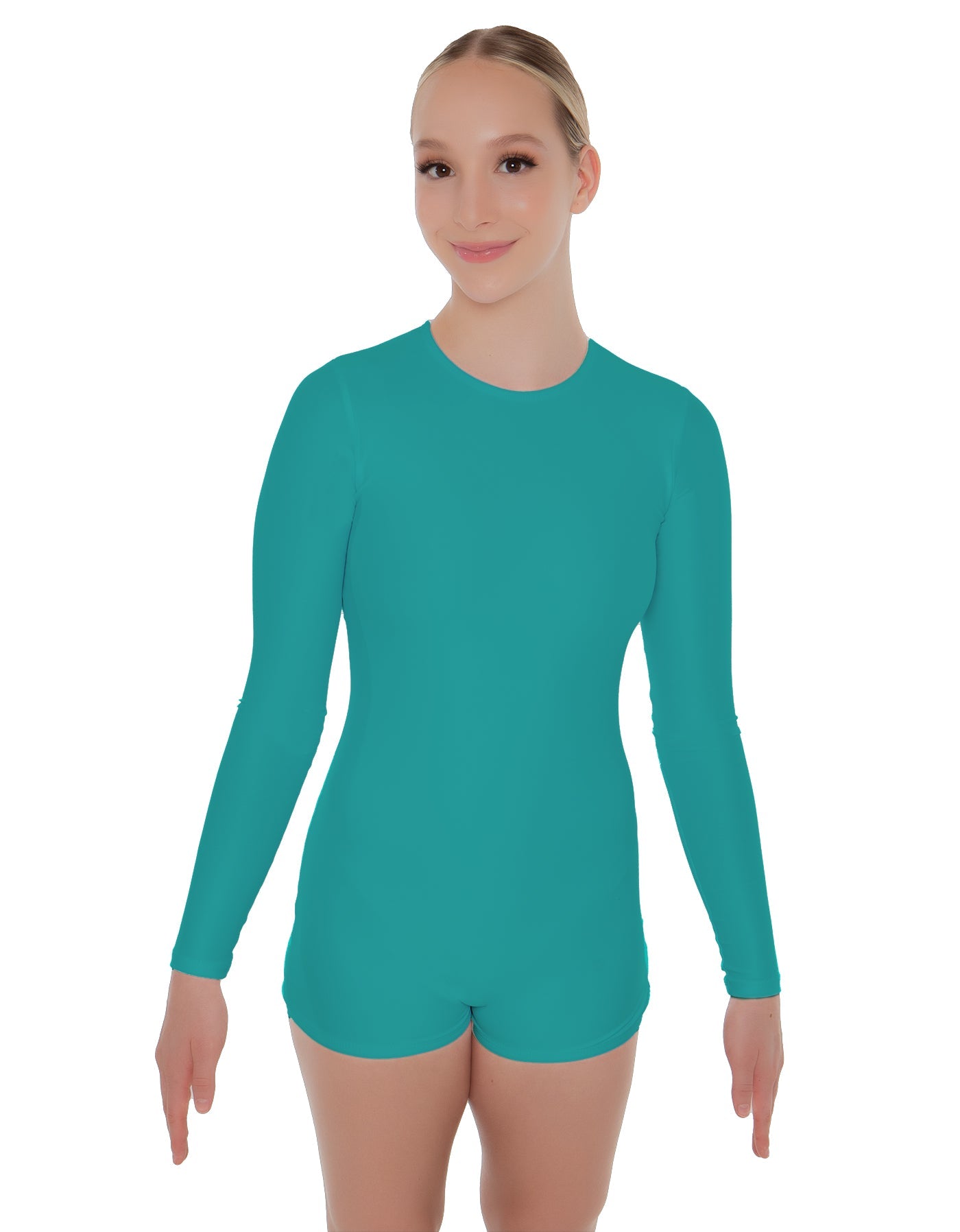 Solid Lycra LS Open Back Biketard