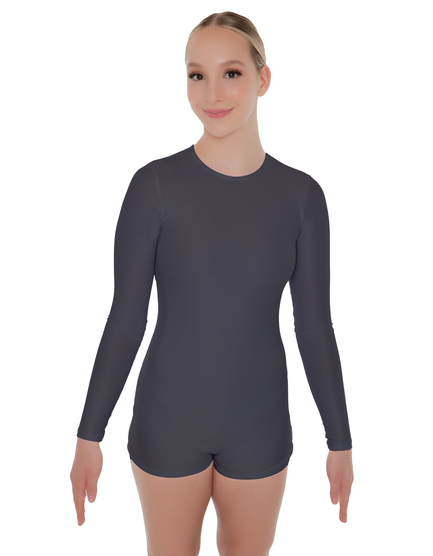 Solid Lycra LS Open Back Biketard