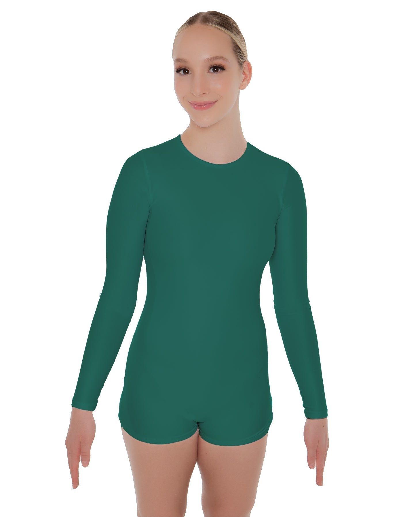 Solid Lycra LS Open Back Biketard