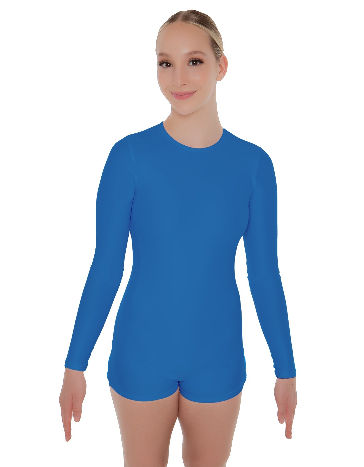 Solid Lycra LS Open Back Biketard