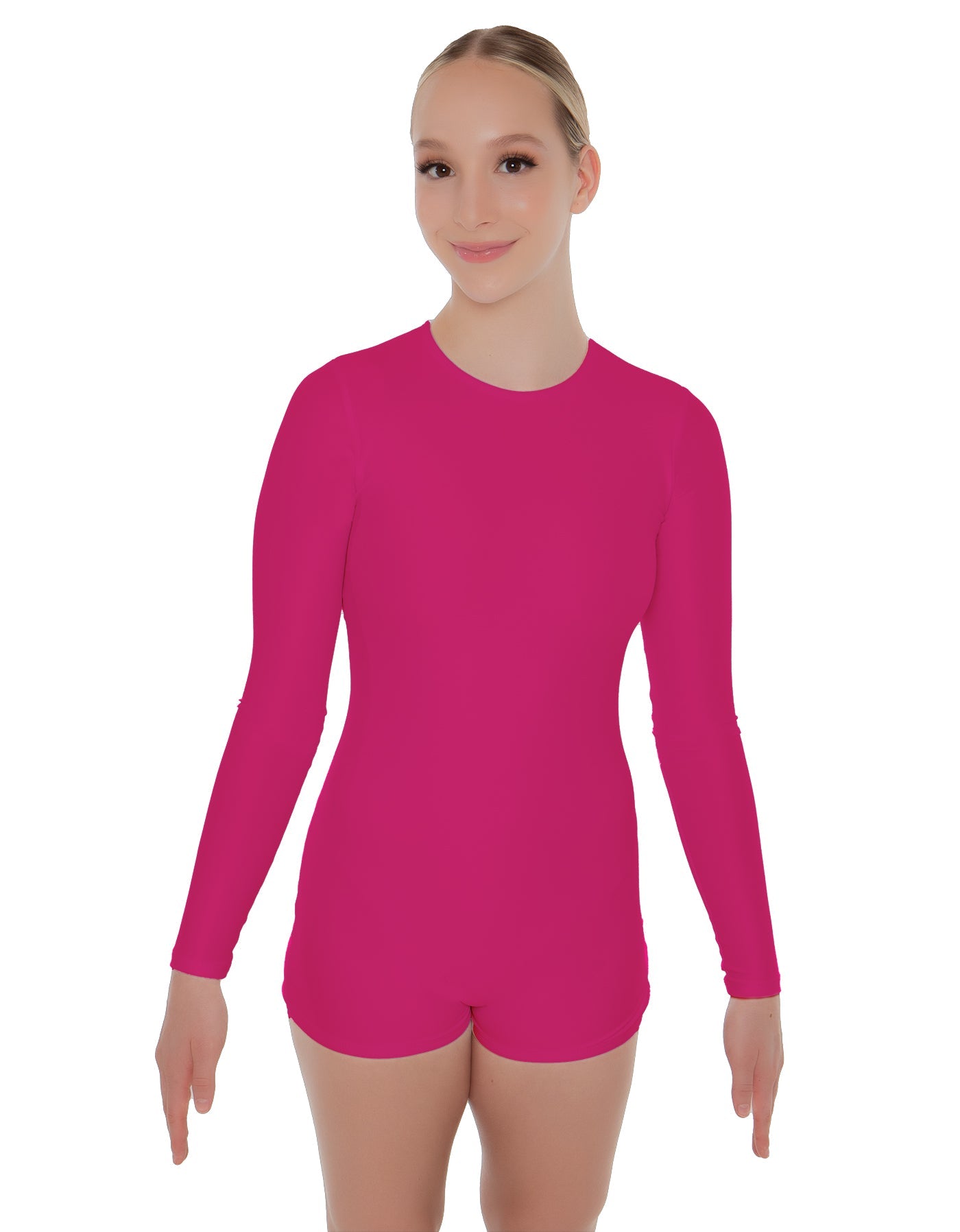 Solid Lycra LS Open Back Biketard