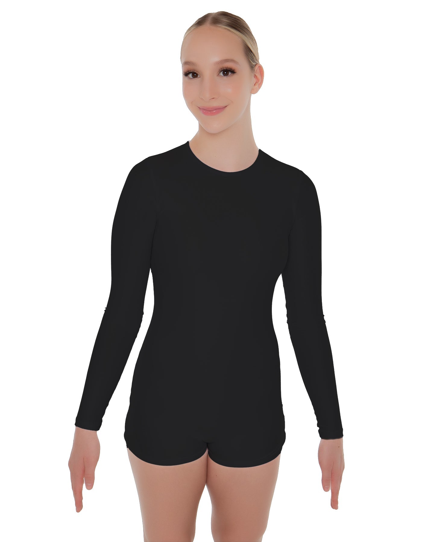 Solid Lycra LS Open Back Biketard