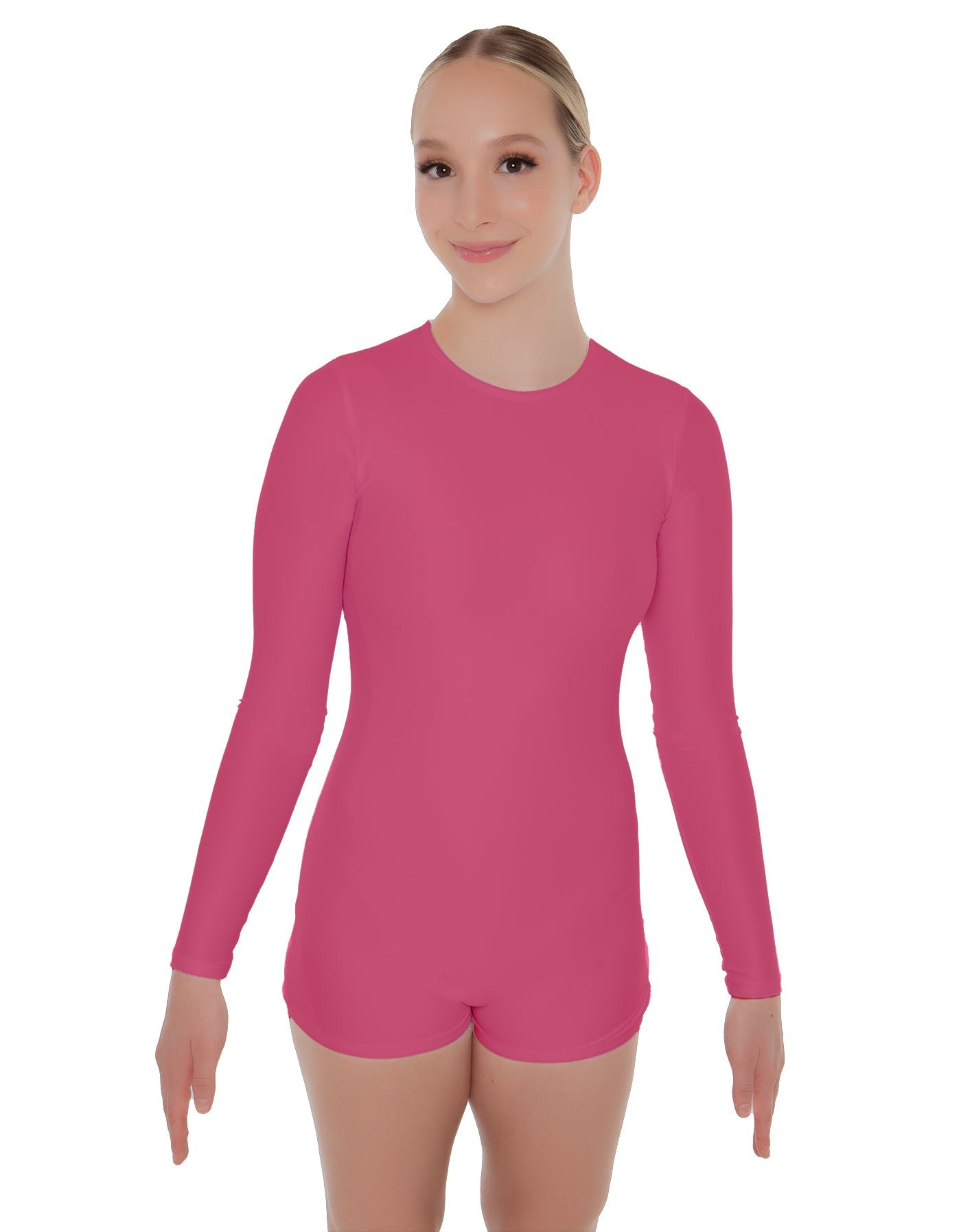 Solid Lycra LS Open Back Biketard