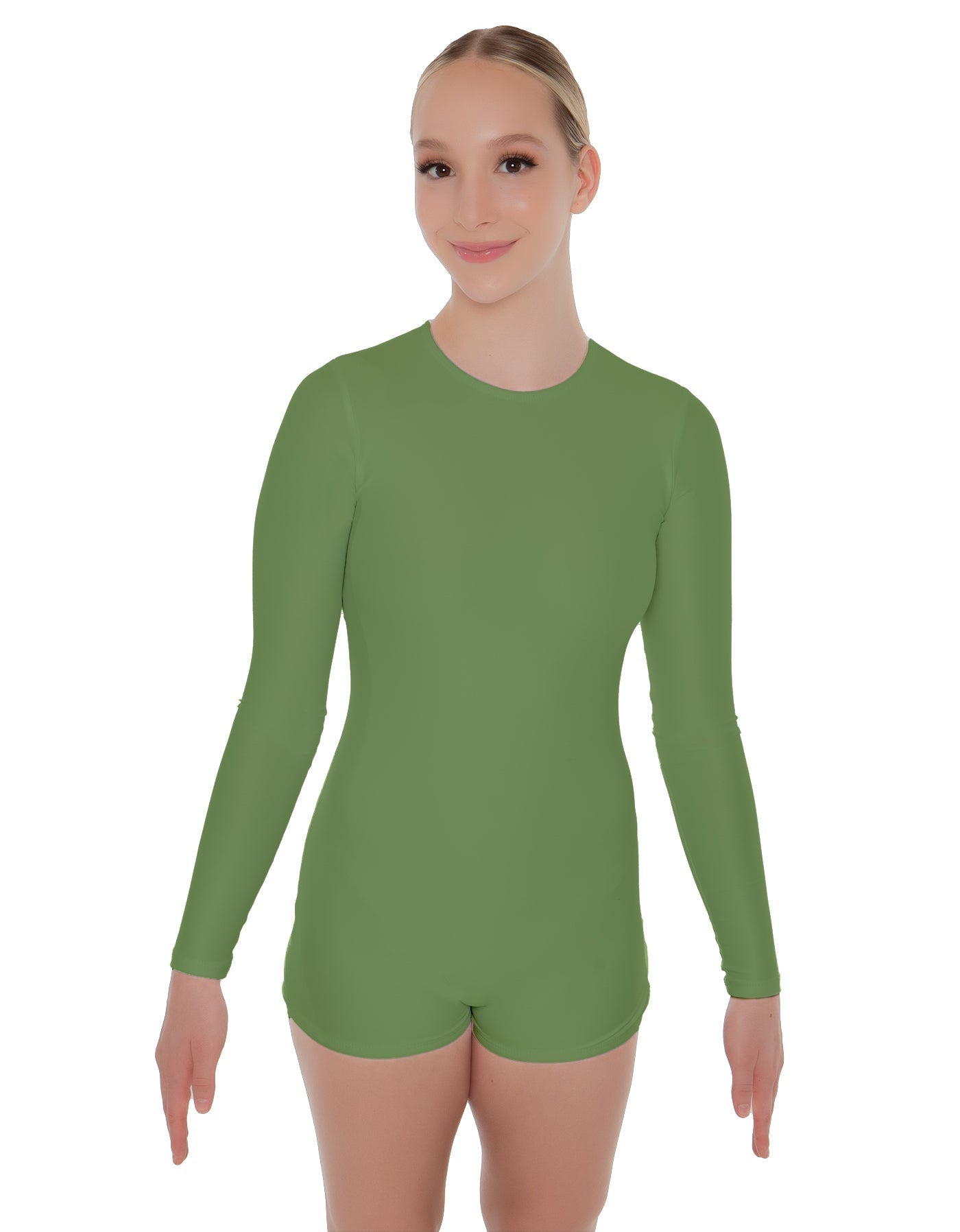 Solid Lycra LS Open Back Biketard