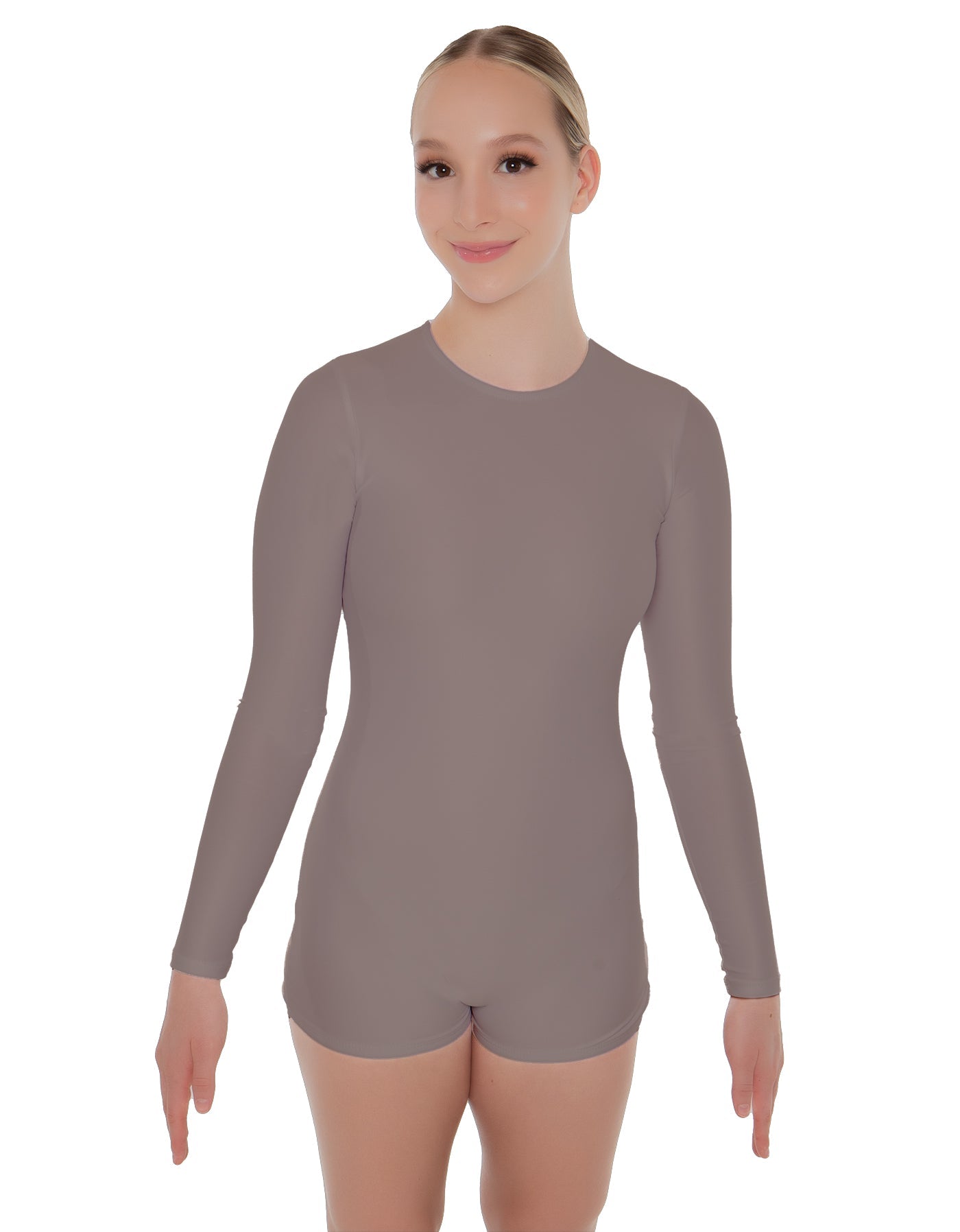 Solid Lycra LS Open Back Biketard