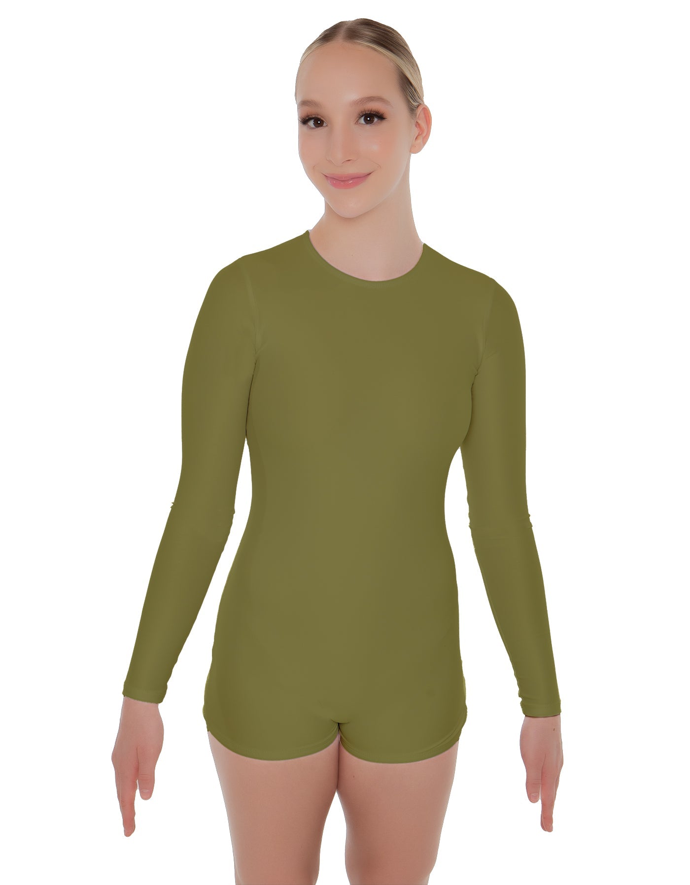 Solid Lycra LS Open Back Biketard