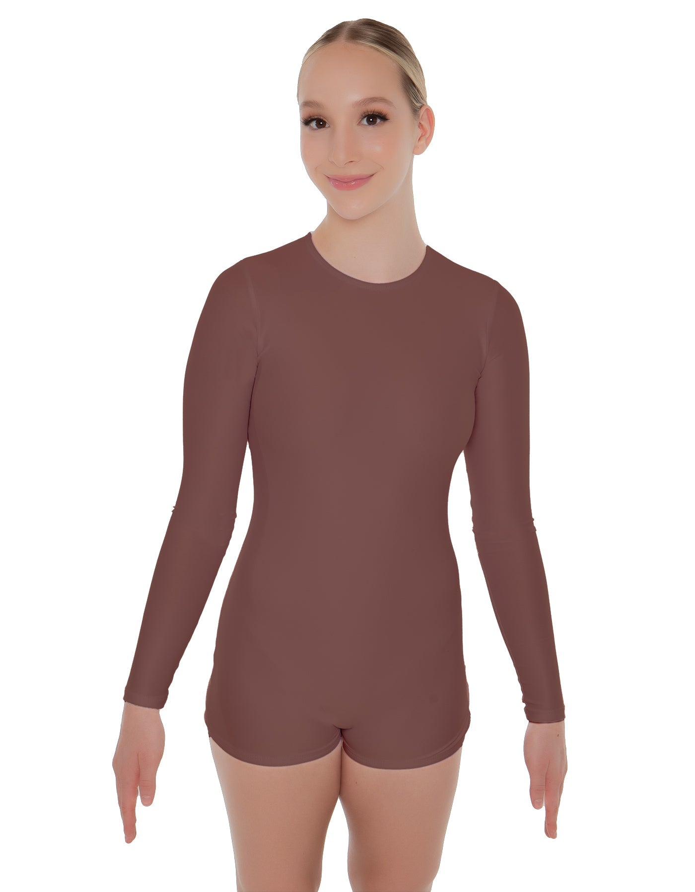 Solid Lycra LS Open Back Biketard