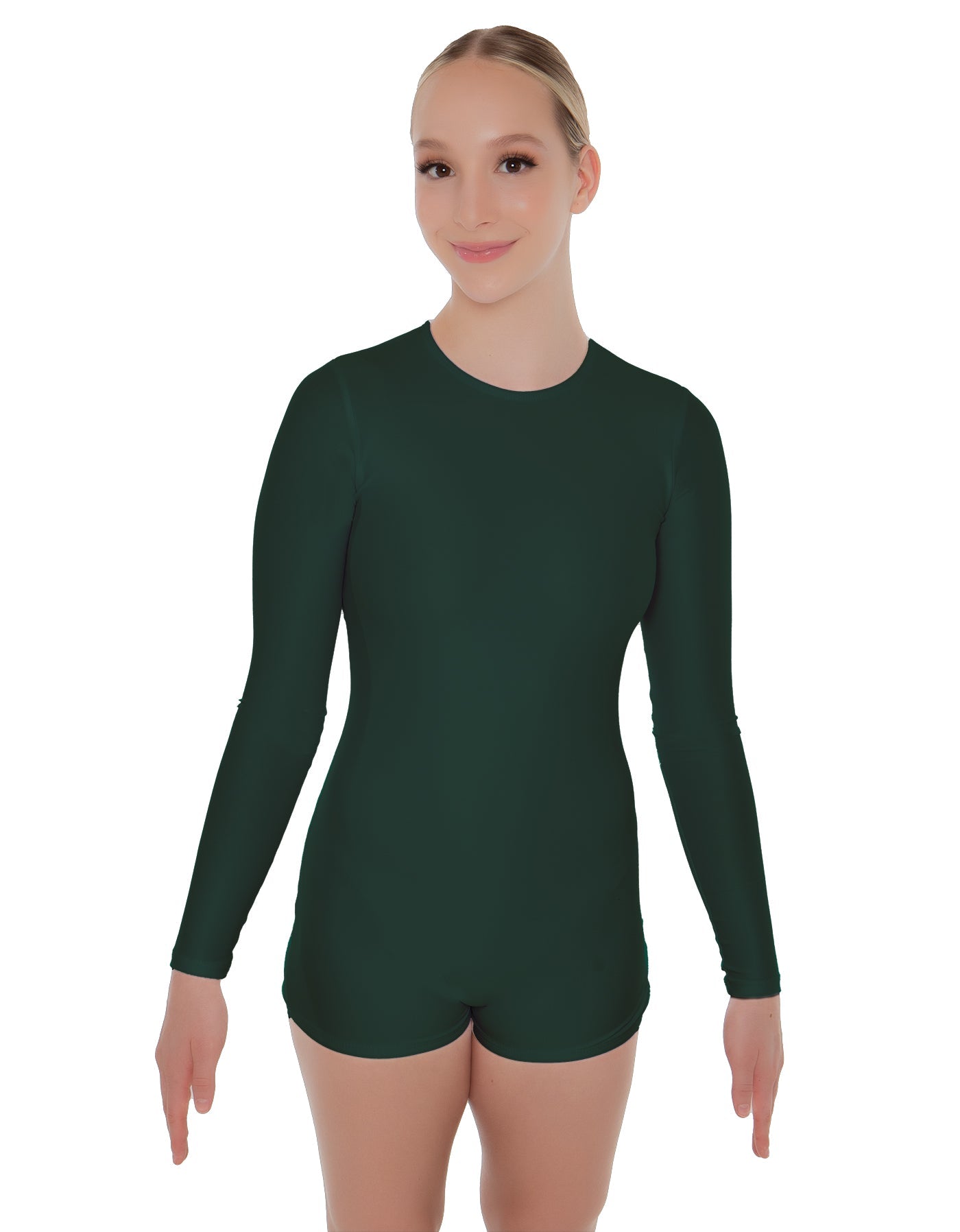 Solid Lycra LS Open Back Biketard