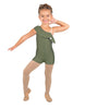 Solid Lycra One Shoulder w Ruffle Biketard