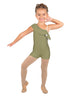 Solid Lycra One Shoulder w Ruffle Biketard