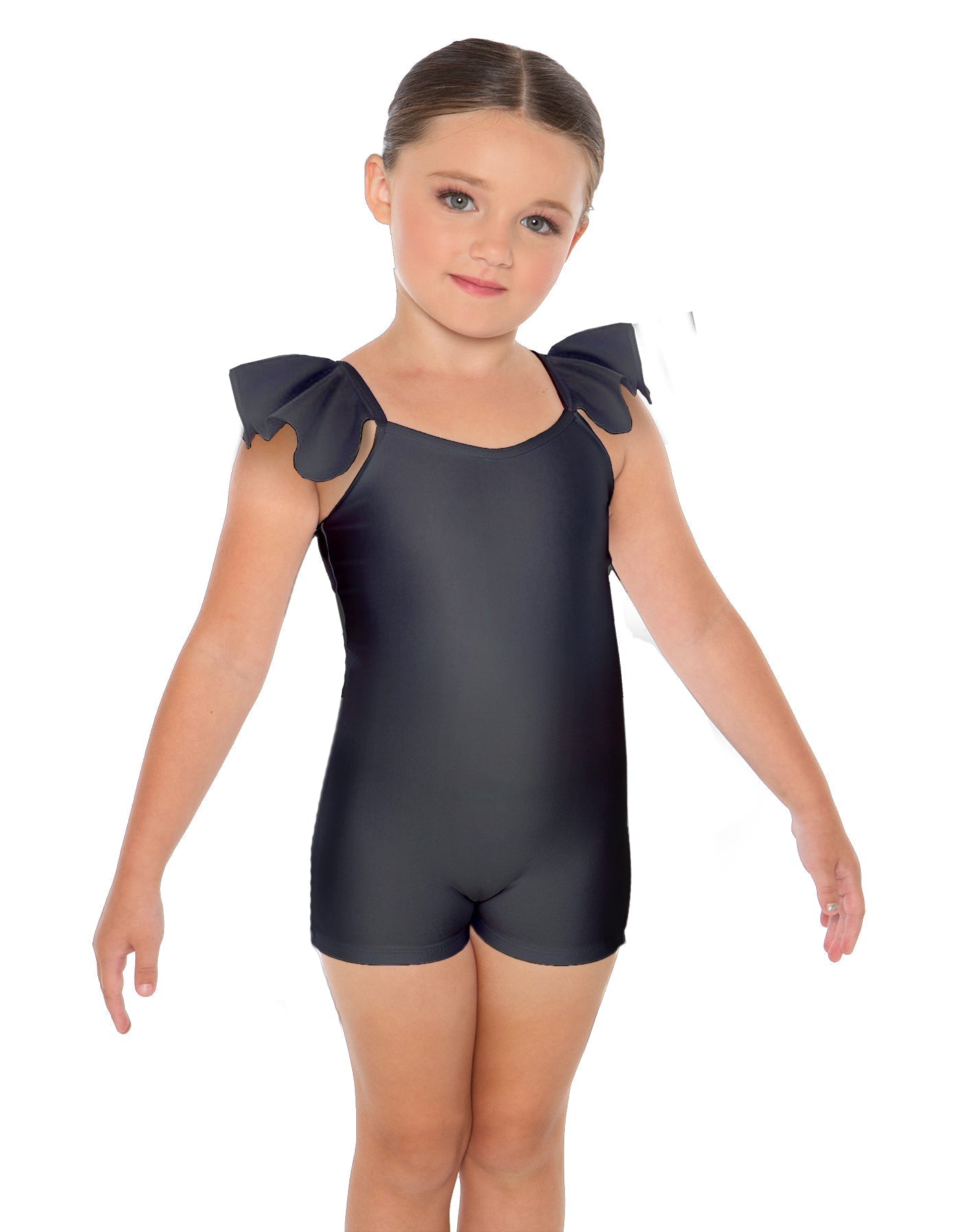 Solid Lycra Camisole Flutter Sleeve Biketard