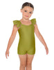 Solid Lycra Camisole Flutter Sleeve Biketard