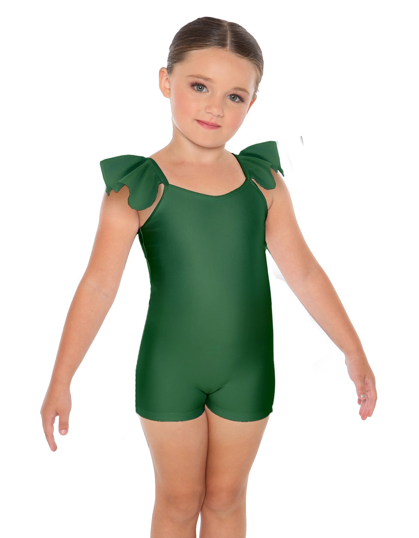 Solid Lycra Camisole Flutter Sleeve Biketard