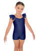 Solid Lycra Camisole Flutter Sleeve Biketard