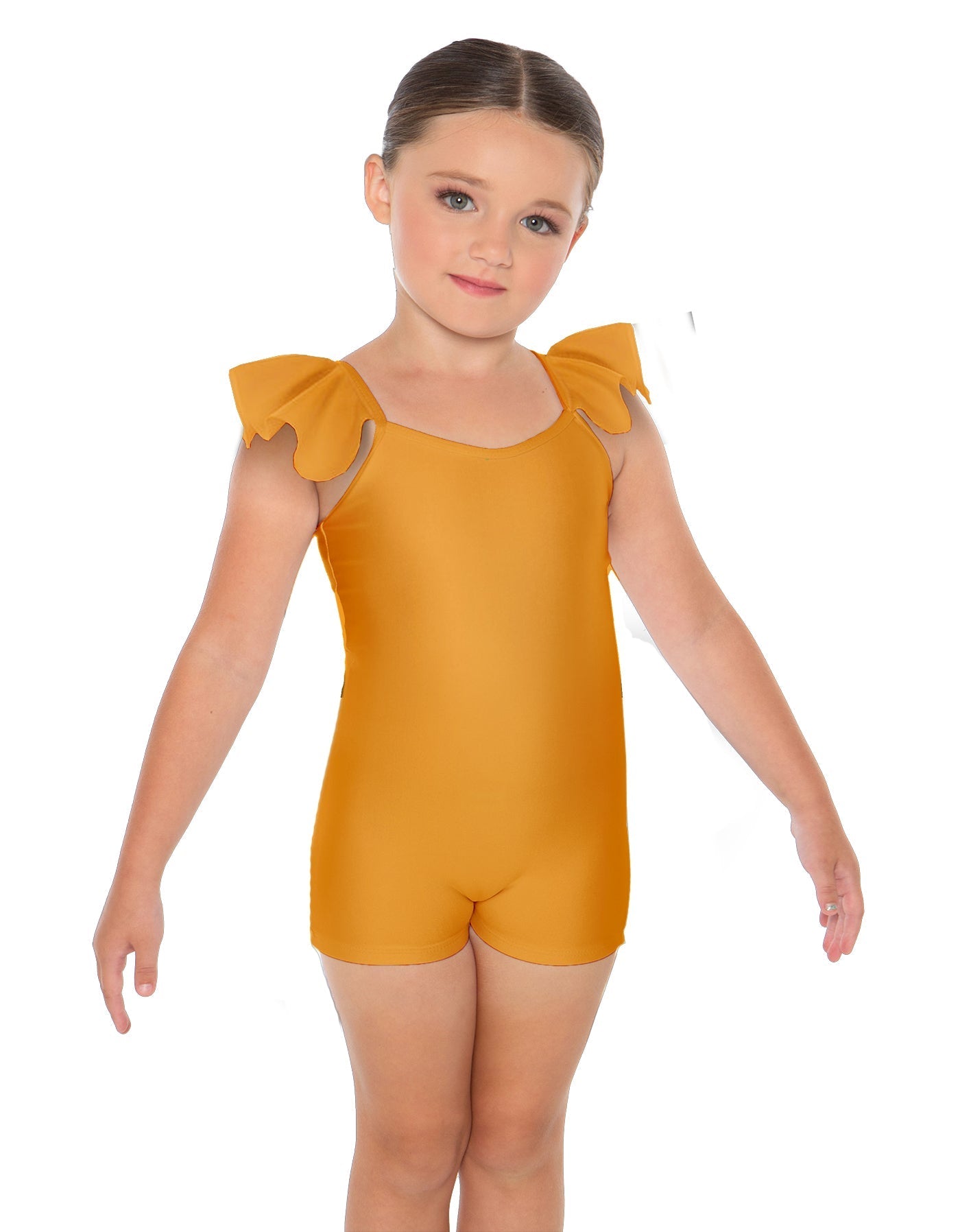 Solid Lycra Camisole Flutter Sleeve Biketard