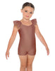 Solid Lycra Camisole Flutter Sleeve Biketard