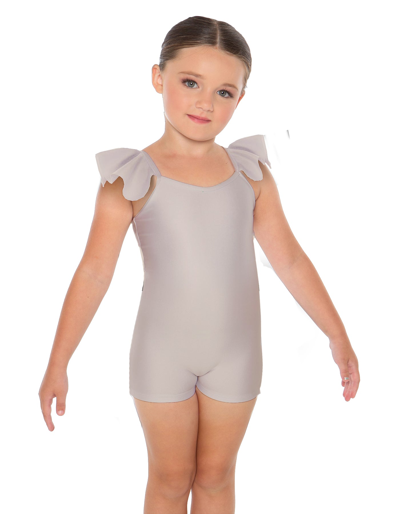 Solid Lycra Camisole Flutter Sleeve Biketard
