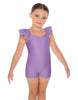 Solid Lycra Camisole Flutter Sleeve Biketard