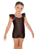 Solid Lycra Camisole Flutter Sleeve Biketard