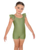 Solid Lycra Camisole Flutter Sleeve Biketard