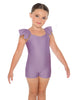 Solid Lycra Camisole Flutter Sleeve Biketard