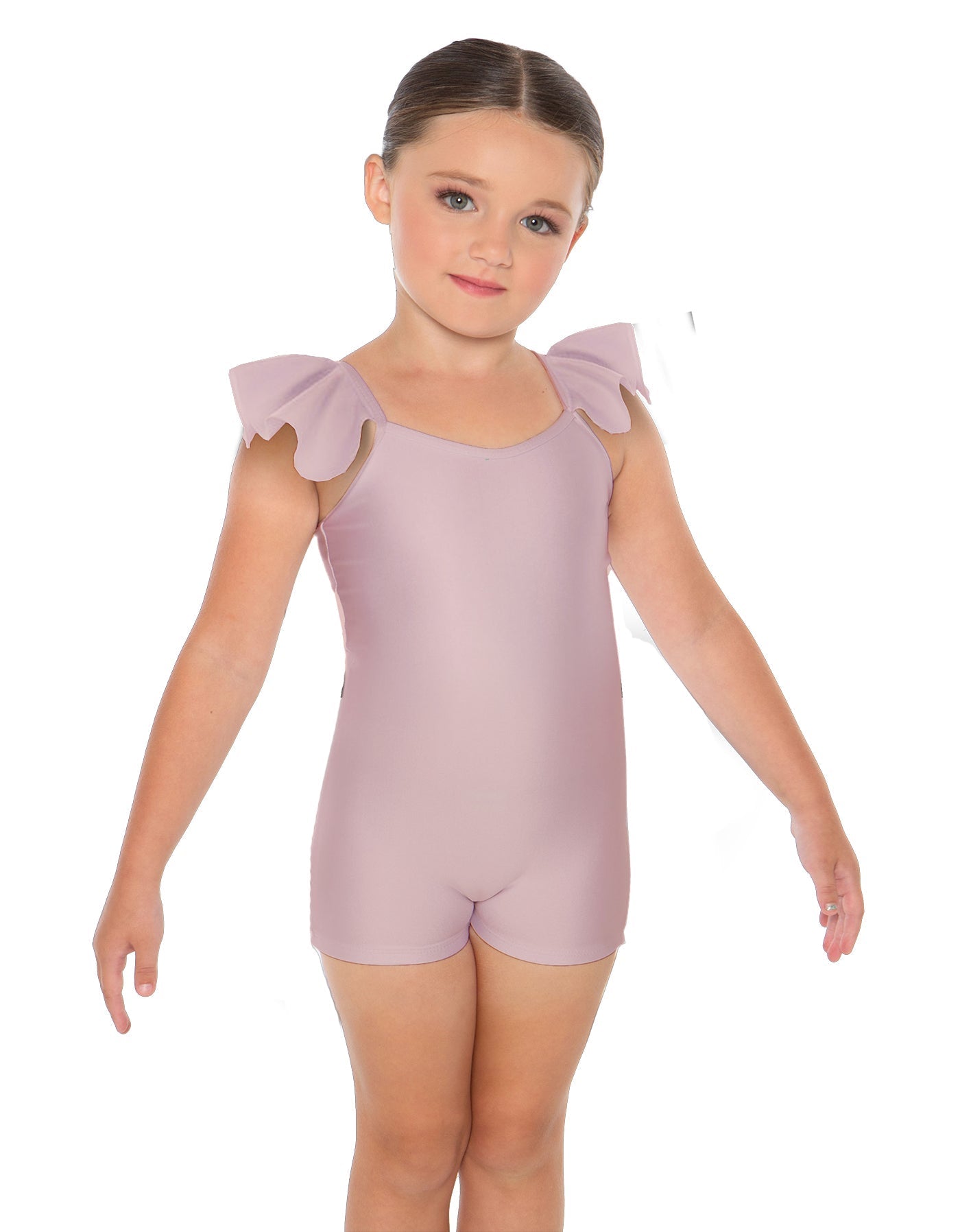 Solid Lycra Camisole Flutter Sleeve Biketard