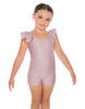 Solid Lycra Camisole Flutter Sleeve Biketard