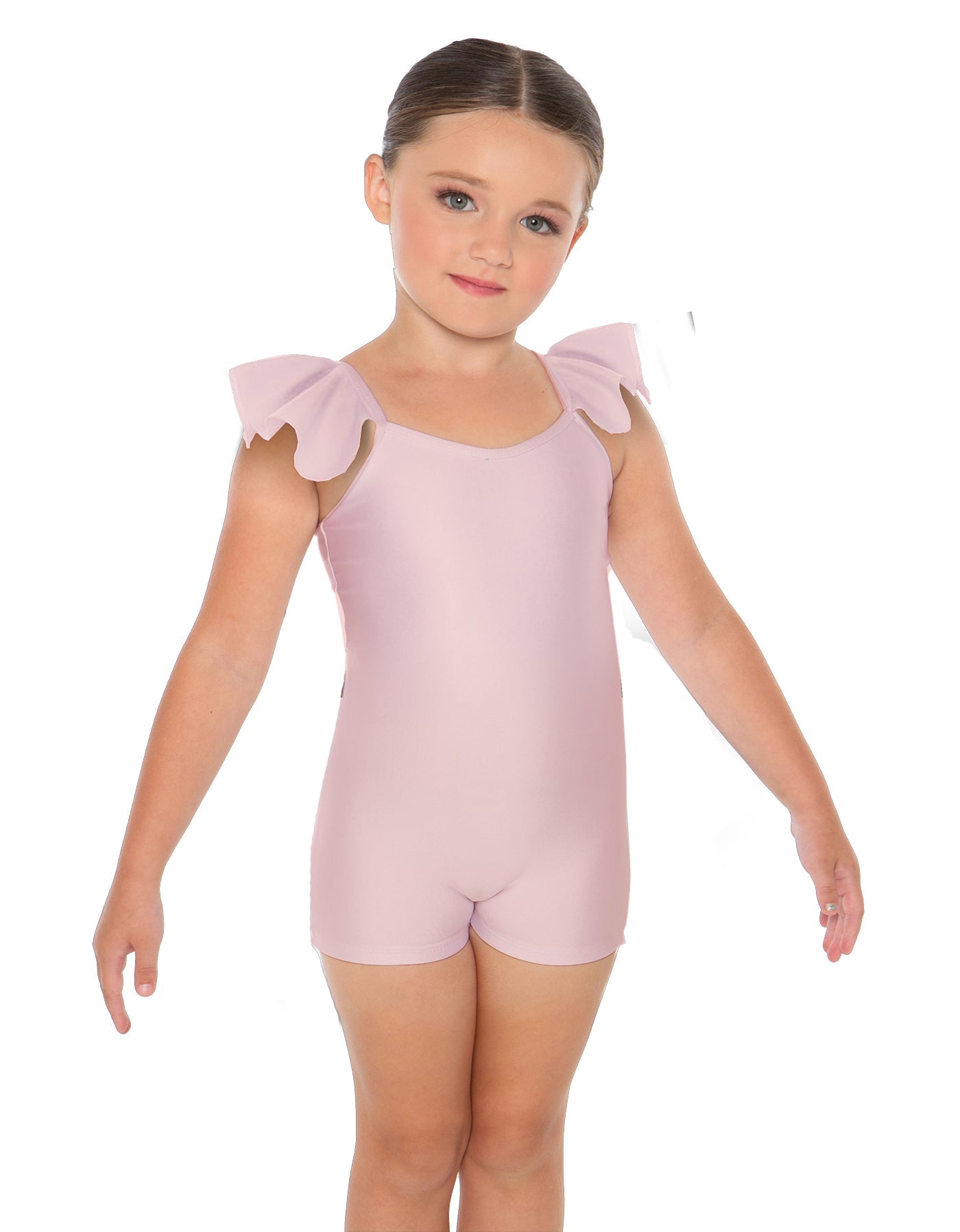 Solid Lycra Camisole Flutter Sleeve Biketard