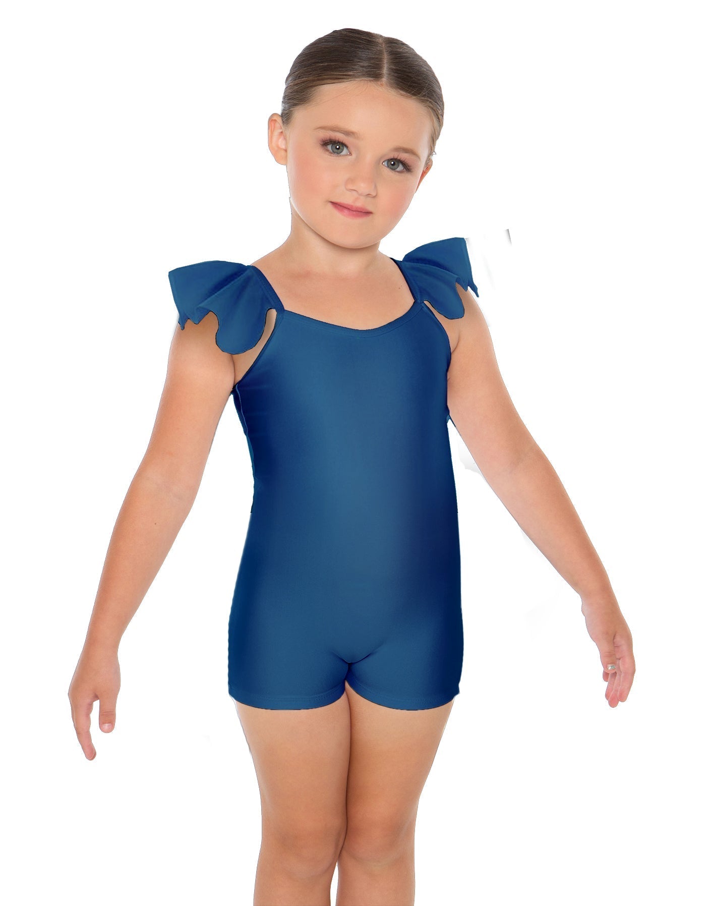 Solid Lycra Camisole Flutter Sleeve Biketard