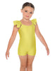 Solid Lycra Camisole Flutter Sleeve Biketard