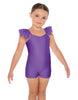 Solid Lycra Camisole Flutter Sleeve Biketard