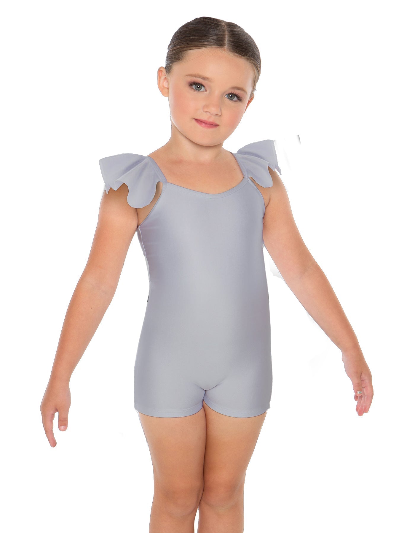 Solid Lycra Camisole Flutter Sleeve Biketard