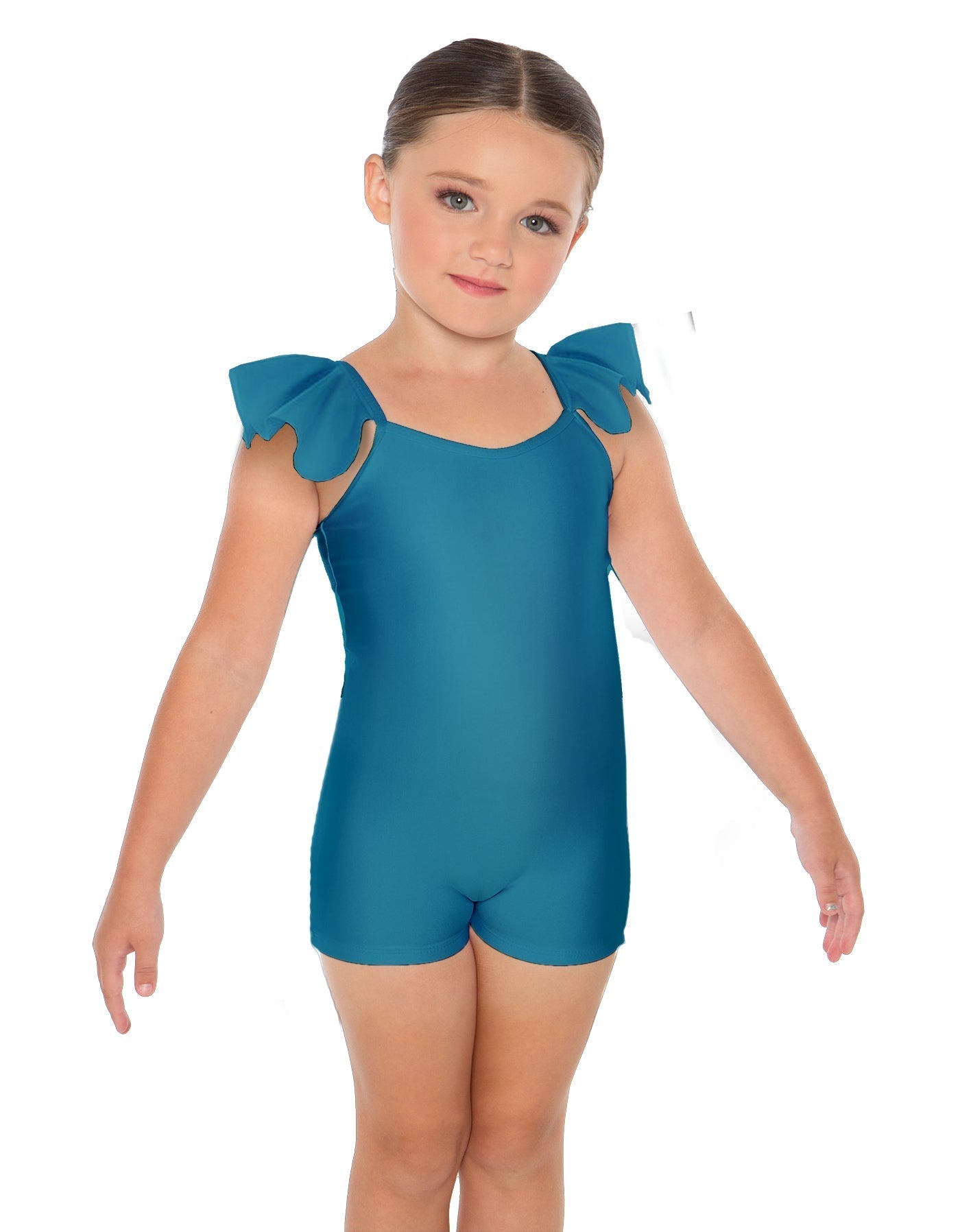 Solid Lycra Camisole Flutter Sleeve Biketard