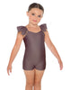 Solid Lycra Camisole Flutter Sleeve Biketard