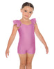 Solid Lycra Camisole Flutter Sleeve Biketard
