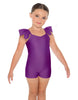 Solid Lycra Camisole Flutter Sleeve Biketard