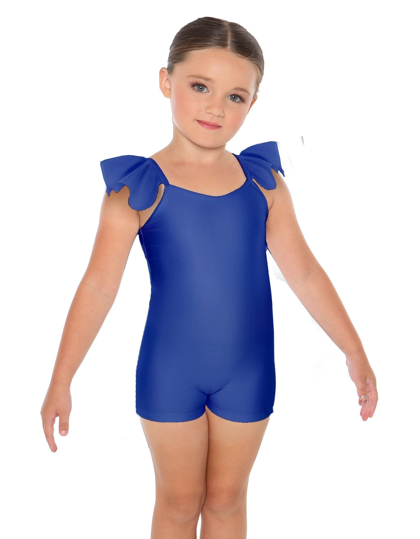 Solid Lycra Camisole Flutter Sleeve Biketard