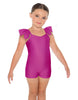 Solid Lycra Camisole Flutter Sleeve Biketard