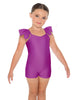 Solid Lycra Camisole Flutter Sleeve Biketard