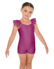 Solid Lycra Camisole Flutter Sleeve Biketard
