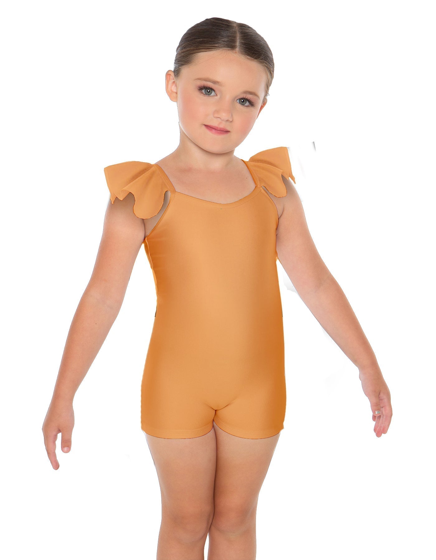Solid Lycra Camisole Flutter Sleeve Biketard