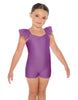 Solid Lycra Camisole Flutter Sleeve Biketard