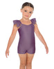 Solid Lycra Camisole Flutter Sleeve Biketard