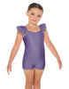 Solid Lycra Camisole Flutter Sleeve Biketard