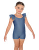 Solid Lycra Camisole Flutter Sleeve Biketard