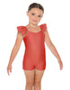 Solid Lycra Camisole Flutter Sleeve Biketard