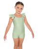 Solid Lycra Camisole Flutter Sleeve Biketard