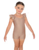 Solid Lycra Camisole Flutter Sleeve Biketard